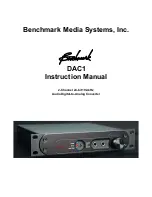 Preview for 1 page of Benchmark DAC1 HDR Instruction Manual