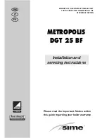 Benchmark Metropolis DGT 25 BF Installation And Servicing Instrucnion предпросмотр