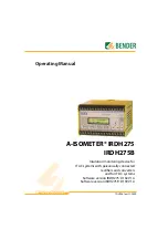 Предварительный просмотр 1 страницы Bender A-Isometer IRDH 275 Operating Manual