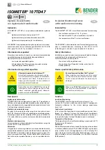 Bender ISOMETER 107TD47 Manual preview