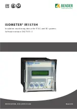 Bender ISOMETER IR1575H Manual предпросмотр