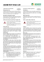 Bender ISOMETER IR425-D4 Instruction Manual preview