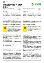 Bender ISOMETER IR427 + MK7 Manual preview