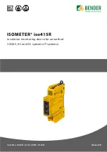 Bender ISOMETER iso415R Manual preview