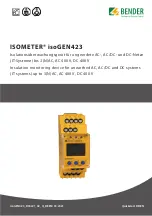 Предварительный просмотр 1 страницы Bender ISOMETER isoGEN423-D4-4 Quick Start Manual