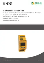 Bender ISOMETER isoGEN423 Manual предпросмотр