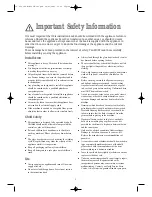 Preview for 2 page of BENDIX BIW 125 W Operating And Installation Instructions