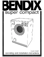 BENDIX Super Compact 71968A Operating And Installation Instructions preview