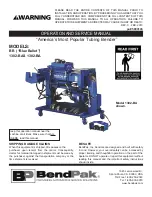 Preview for 1 page of BendPak 1302BA-302 Operation And Service Manual