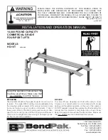 BendPak 5595139 Installation And Operation Manual предпросмотр