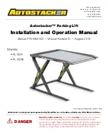 Предварительный просмотр 1 страницы BendPak Autostacker PL-6SR Installation And Operation Manual