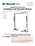 BendPak Clearfloor 10AP Installation And Operation Manual preview