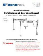 Preview for 1 page of BendPak HD-14T Installation And Operation Manual