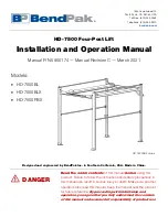 BendPak HD-7500 Series Installation And Operation Manual preview