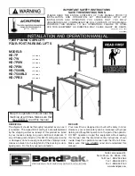 BendPak HD-7500BL Installation And Operation Manual preview