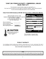 Preview for 2 page of BendPak HD-7ZM Installation And Operation Manual