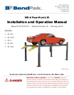 BendPak HD-9 Installation And Operation Manual preview