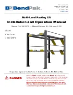 BendPak HD-973P Installation And Operation Manual preview