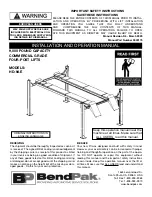 Preview for 1 page of BendPak HD-9AE Installation And Operation Manual