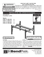 Preview for 1 page of BendPak HDS-18 Installation And Operation Manual