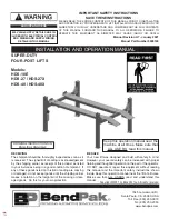 BendPak HDS-18E Installation And Operation Manual preview