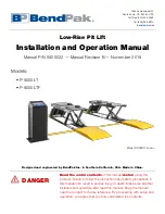 BendPak P-9000LT Installation And Operation Manual предпросмотр