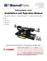 Preview for 1 page of BendPak RBJ15000 Installation And Operation Manual