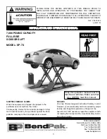 Preview for 1 page of BendPak SP-7X Installation And Operation Manual