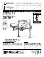 BendPak XP-10AC Installation And Operation Manual preview