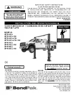 Preview for 1 page of BendPak XPR-12CL Installation And Operation Manual