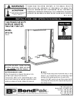 BendPak XPR-7TR Installation And Operation Manual preview