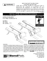 BendPak XR-12000 Installation And Operation Manual preview