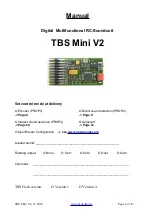 Предварительный просмотр 2 страницы Benedini TBS Mini V2 Manual