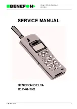 Benefon DELTA TDP-40-TN2 Service Manual предпросмотр