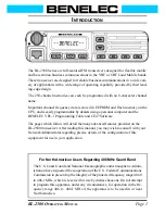 Preview for 3 page of Benelec BL-2500U (D) Operating Manual