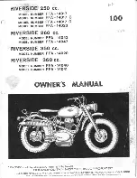 Benelli rivercide 250 cc Owner'S Manual preview