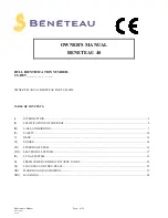 Предварительный просмотр 1 страницы BENETEAU 40 Owner'S Manual