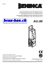 Beninca AU.96 Operating Instructions And Spare Parts Catalogue предпросмотр