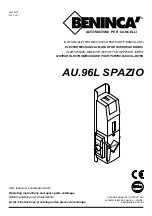 Beninca AU.96L SPAZIO Operating Instructions And Spare Parts Catalogue предпросмотр