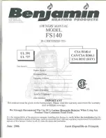 Benjamin Heating products FS140 Owner'S Manual preview