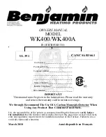 Benjamin Heating products WK400 Owner'S Manual preview