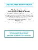 Preview for 3 page of Bennett Read OUTDOOR MISTING FAN User Manual