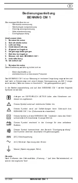 Preview for 3 page of Benning CM 1 Operating Manual