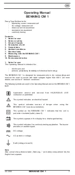 Preview for 9 page of Benning CM 1 Operating Manual