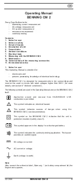 Preview for 11 page of Benning CM 2 Operating Manual