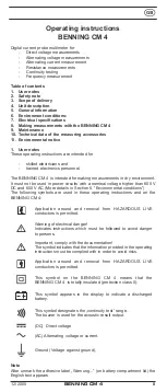 Preview for 10 page of Benning CM 4 Operating Manual