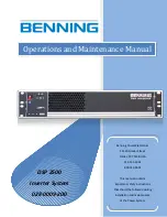 Benning DSP 2500 Operation And Maintenance Manual preview