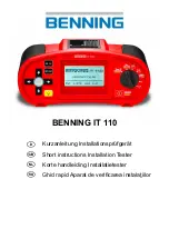 Preview for 1 page of Benning IT 110 Short Instructions Installation