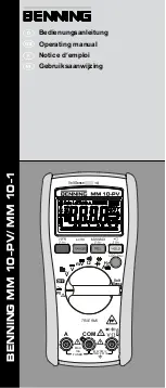 Benning MM 10-1 Operating Manual preview