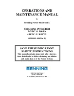 Предварительный просмотр 1 страницы Benning Tebevert 1000 Operation And Maintenance Manual